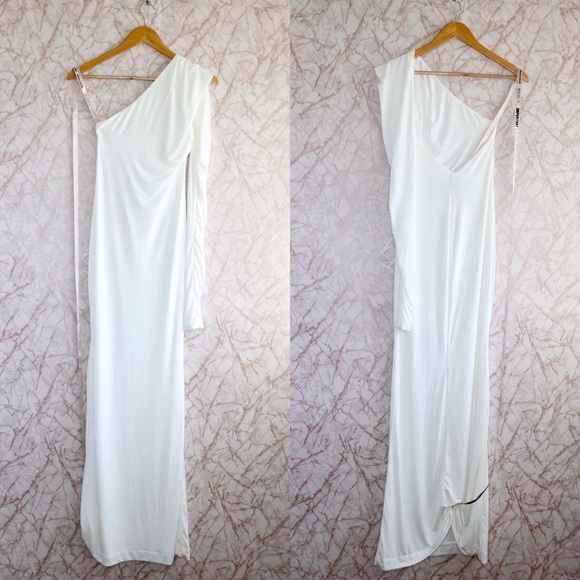 House of CB Merveille White Wrap Sleeve Maxi Dress - Picture 6 of 8